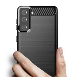 Carbon dėklas Flexible Cover TPU Samsung Galaxy S21+ 5G (S21 Plus 5G) dėklas telefonui juodos spalvos - Image 3