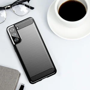 Carbon dėklas Flexible Cover TPU Samsung Galaxy S21+ 5G (S21 Plus 5G) dėklas telefonui juodos spalvos - Image 5