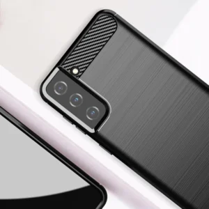 Carbon dėklas Flexible Cover TPU Samsung Galaxy S21+ 5G (S21 Plus 5G) dėklas telefonui juodos spalvos - Image 8