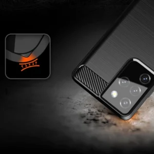 Carbon dėklas Flexible Cover TPU  Samsung Galaxy S21 Ultra 5G dėklas telefonui juodos spalvos - Image 6