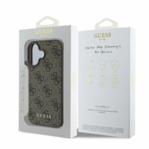 GUESS dėklas skirtas Apple iPhone 16 GUHCP16SG4GFBR (PU 4G Classic) rudos spalvos - Image 5