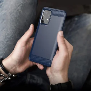 Carbon dėklas Flexible Cover TPU Samsung Galaxy A72 4G mėlynos spalvos - Image 6