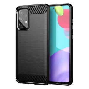 Carbon dėklas Flexible Cover TPU Samsung Galaxy A72 4G dėklas telefonui juodos spalvos