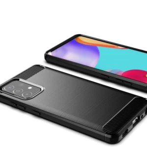 Carbon dėklas Flexible Cover TPU Samsung Galaxy A72 4G dėklas telefonui juodos spalvos - Image 4