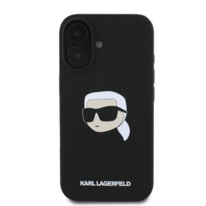 KARL LAGERFELD dėklas skirtas Apple iPhone 16 compatible with MagSafe KLHMP16SSKHPPLK (Sil KL Head Print) juodos spalvos - Image 4