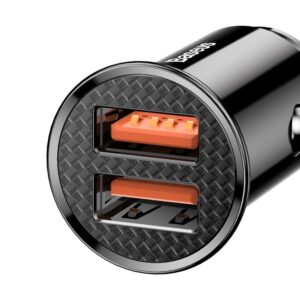 BASEUS automobilinis įkroviklis 2x USB Quick Charger QC3.0 30W juodos spalvos CCALL-YD01 - Image 4