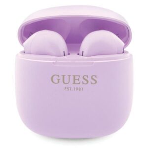 GUESS belaidės ausinės bluetooth TWS + docking station GUTWST26PSU (Classic EST Logo) purple