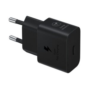 Samsung originalus įkroviklis Type C PD 3A 25W GaN EP-T2510NBEGEU juodos spalvos blister pakuotė