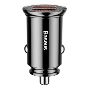BASEUS automobilinis įkroviklis 2x USB Quick Charger QC3.0 30W juodos spalvos CCALL-YD01 - Image 3