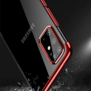 Clear Color dėklas Gel TPU Electroplating frame Cover Samsung Galaxy A72 4G dėklas telefonui juodos spalvos - Image 9
