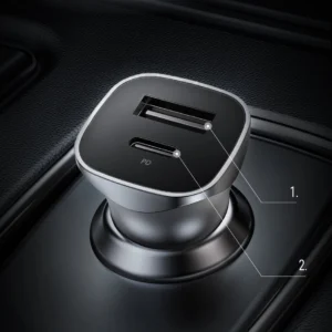 Ugreen automobilinis įkroviklis USB Type C / USB 24W Power Delivery Quick Charge pilkos spalvos (30780) - Image 8