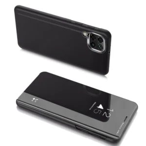 Clear View dėklas cover Samsung Galaxy A22 4G dėklas telefonui juodos spalvos