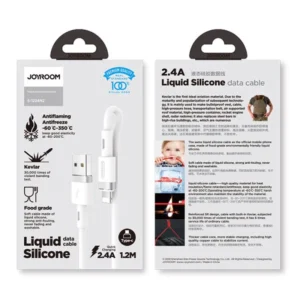 Joyroom Liquid Silicone Data kabelis N2 USB-A / Lightning 2.4A 1.2m - baltos spalvos - Image 4