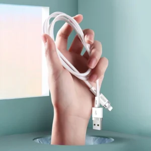 Joyroom Liquid Silicone Data kabelis N2 USB-A / Lightning 2.4A 1.2m - baltos spalvos - Image 3