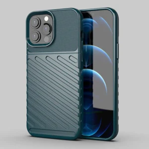 Thunder dėklas Flexible Tough Rugged Cover TPU  Apple iPhone 13 Pro Max dėklas telefonui žalios spalvos - Image 2