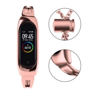 Metal bracelet for Xiaomi Mi Band 3 / 4 / 5 / 6 band strap - pink - Image 7