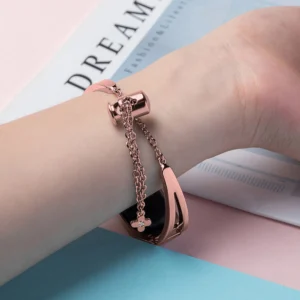 Metal bracelet for Xiaomi Mi Band 3 / 4 / 5 / 6 band strap - pink - Image 3