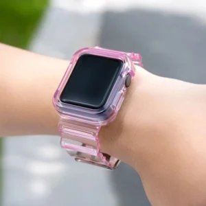Silikoninė apyrankė Bracelet Case Strap Light Set for Apple Watch 42mm - raudonos spalvos - Image 3