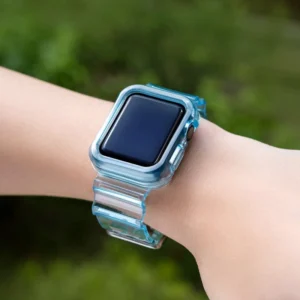 Silikoninė apyrankė Bracelet Case Strap Light Set for Apple Watch 40mm - mėlynos spalvos - Image 3
