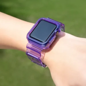 Silikoninė apyrankė Bracelet Case Strap Light Set for Apple Watch 38mm - violetinės spalvos - Image 3