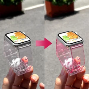 Silikoninė apyrankė Bracelet Bracelet Strap Light for Apple Watch 42/44mm - mėlynos spalvos - Image 3