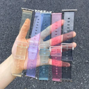 Silikoninė apyrankė Bracelet Bracelet Strap Light for Apple Watch 38/40mm - juodos spalvos - Image 4