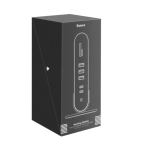 Baseus multifunctional HUB 3x USB 3.2 Gen 1 / 2x USB 2.0 / 2x USB Type C / SD and micro SD card reader / AUX / 3x HDMI / RJ45 1Gbps Power Delivery 100W (EU / CN / UK plugs) pilkos spalvos (CAHUB-DG0G) - Image 6