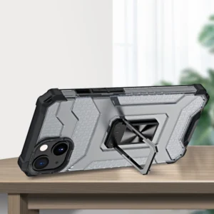 Crystal Ring dėklas Kickstand Tough Rugged Cover Apple iPhone 13 mini dėklas telefonui juodos spalvos - Image 3