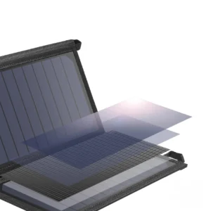 Choetech SC001 solar foldable įkroviklis 19W 2x USB-A - juodos spalvos - Image 3