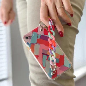 Color Chain dėklas gel flexible elastic case cover with a chain pendant Samsung Galaxy A22 4G multicolour  (4) - Image 3