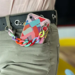 Color Chain dėklas gel flexible elastic case cover with a chain pendant Samsung Galaxy A22 4G multicolour  (4) - Image 4
