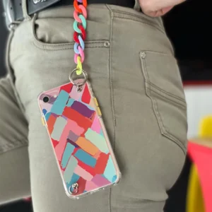 Color Chain dėklas gel flexible elastic case cover with a chain pendant Samsung Galaxy A22 4G multicolour  (4) - Image 5