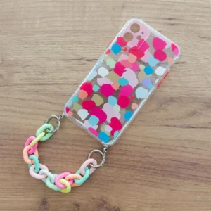 Color Chain dėklas gel flexible elastic case cover with a chain pendant Samsung Galaxy A22 4G multicolour  (4) - Image 6