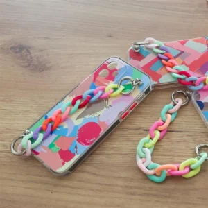 Color Chain dėklas gel flexible elastic case cover with a chain pendant Samsung Galaxy A22 4G multicolour  (4) - Image 7