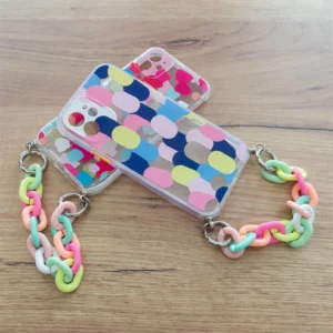Color Chain dėklas gel flexible elastic case cover with a chain pendant Samsung Galaxy A22 4G multicolour  (4) - Image 8