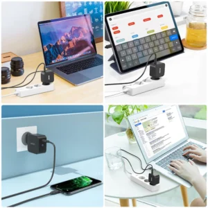 Choetech GaN USB Type C laidinis įkroviklis 61W Power Delivery juodos spalvos (Q6006) - Image 9