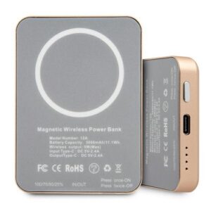 Power bank su belaidžiu įkrovimu GUESS GUPBMSVSLG 3000mAh suderinama su Magsafe - Image 3
