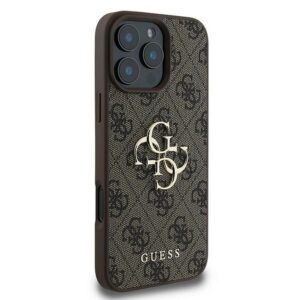 GUESS dėklas skirtas Apple iPhone 16 Pro GUHCP16L4GMGBR (4G PU Big Logo) rudos spalvos - Image 5