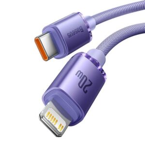 BASEUS kabelisl Type C į Lightning PD 20W Crystal Shine CAJY000205 1,2 m violetinės spalvos - Image 3