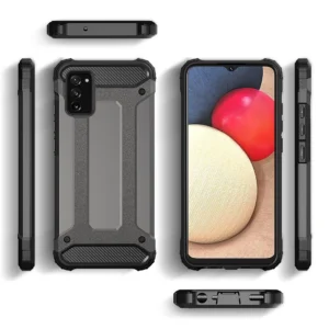 Hybrid Armor dėklas Tough Rugged Cover Samsung Galaxy A03s dėklas telefonui juodos spalvos - Image 5