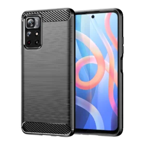 Carbon dėklas Flexible Cover Sleeve Xiaomi Redmi Note 11 dėklas telefonui juodos spalvos