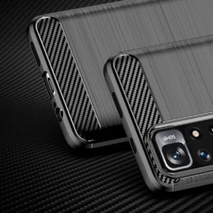 Carbon dėklas Flexible Cover Sleeve Xiaomi Redmi Note 11 dėklas telefonui juodos spalvos - Image 2