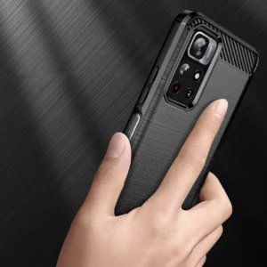 Carbon dėklas Flexible Cover Sleeve Xiaomi Redmi Note 11 dėklas telefonui juodos spalvos - Image 3