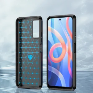 Carbon dėklas Flexible Cover Sleeve Xiaomi Redmi Note 11 dėklas telefonui juodos spalvos - Image 4