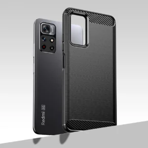 Carbon dėklas Flexible Cover Sleeve Xiaomi Redmi Note 11 dėklas telefonui juodos spalvos - Image 5