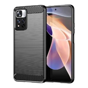 Carbon dėklas flexible dėklas cover Xiaomi Redmi Note 11 Pro+ 5G (China) / 11 Pro 5G (China) / Mi11i HyperCharge / Poco X4 NFC dėklas telefonui juodos spalvos