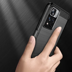 Carbon dėklas flexible dėklas cover Xiaomi Redmi Note 11 Pro+ 5G (China) / 11 Pro 5G (China) / Mi11i HyperCharge / Poco X4 NFC dėklas telefonui juodos spalvos - Image 3