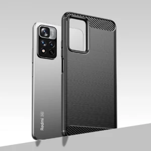 Carbon dėklas flexible dėklas cover Xiaomi Redmi Note 11 Pro+ 5G (China) / 11 Pro 5G (China) / Mi11i HyperCharge / Poco X4 NFC dėklas telefonui juodos spalvos - Image 5