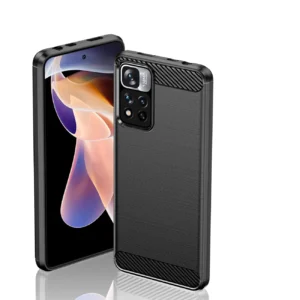 Carbon dėklas flexible dėklas cover Xiaomi Redmi Note 11 Pro+ 5G (China) / 11 Pro 5G (China) / Mi11i HyperCharge / Poco X4 NFC dėklas telefonui juodos spalvos - Image 7