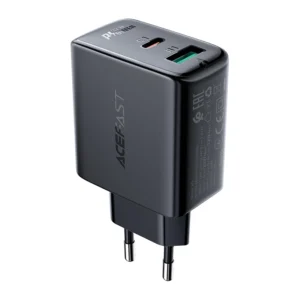 Acefast laidinis įkroviklis USB Type C / USB 32W, PPS, PD, QC 3.0, AFC, FCP juodos spalvos (A5 juodos spalvos)